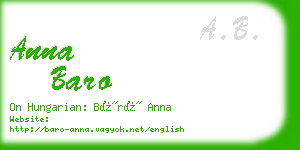 anna baro business card